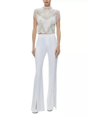 Alice + Olivia Tisa Low Rise Split Hem Bootcut Pants
